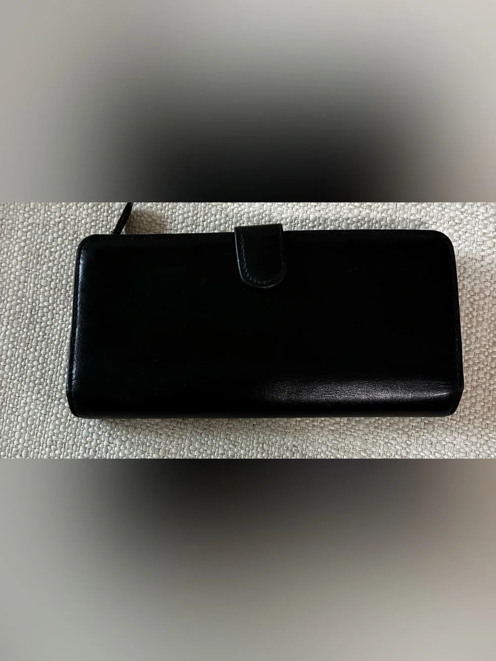 Coach Black Smooth Leather Accordion Zip Continental Wallet